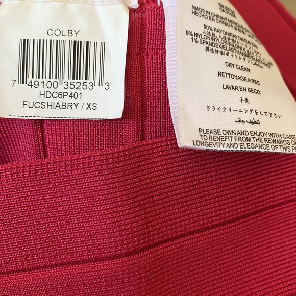 Authentic Herve Leger strapless hot pink Colby fuschia bandage size XS - Picture 4 of 4